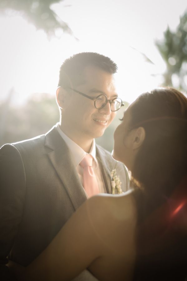 A couple sharing a quiet moment in golden light